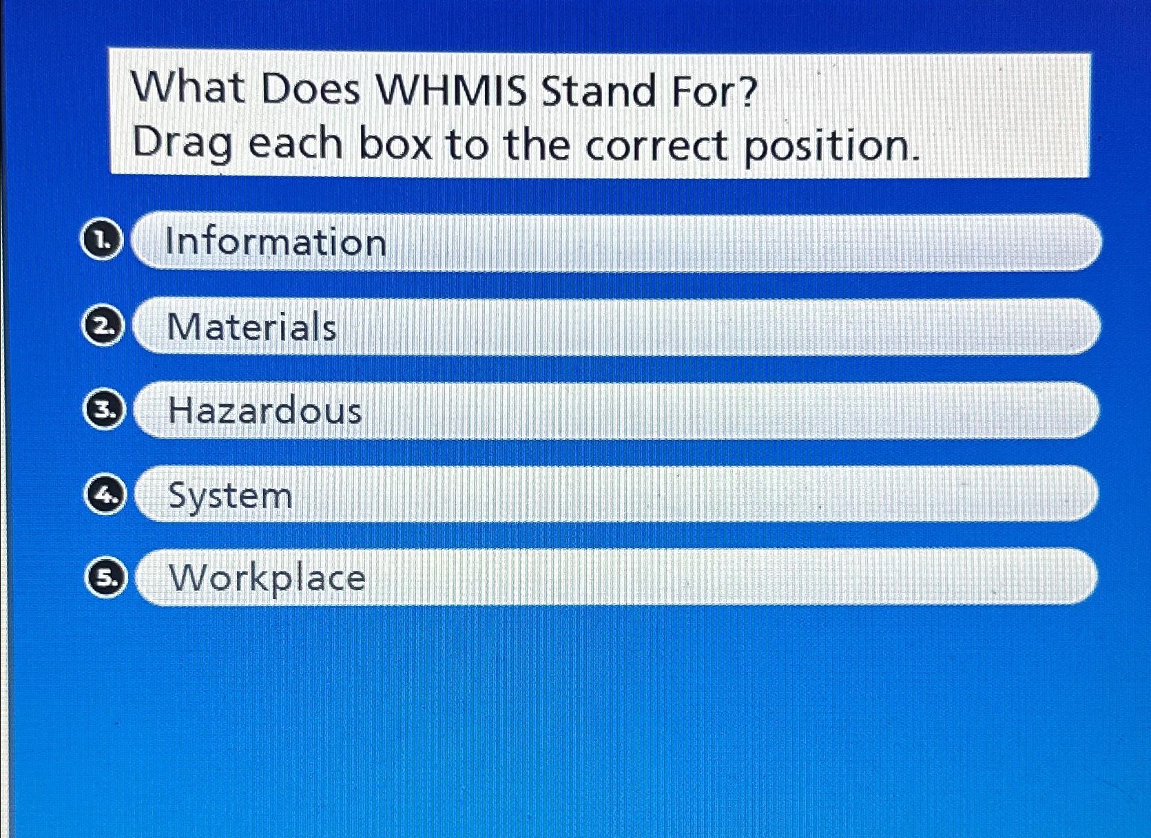 Whmis sales building blocks