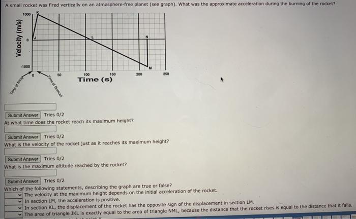 Solved A small rocket was fired vertically on an | Chegg.com