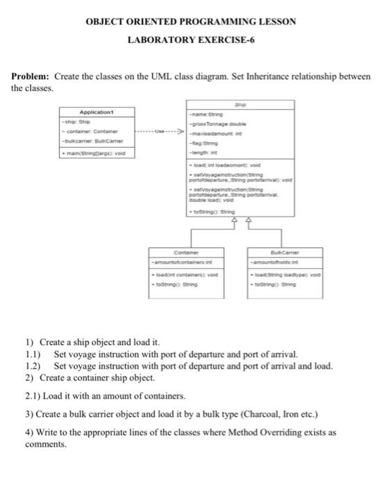 Solved OBJECT ORIENTED PROGRAMMING LESSON LABORATORY | Chegg.com
