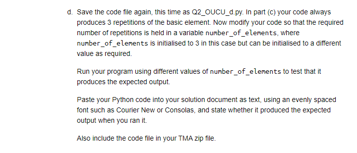 Solved d. ﻿Save the code file again, this time as | Chegg.com