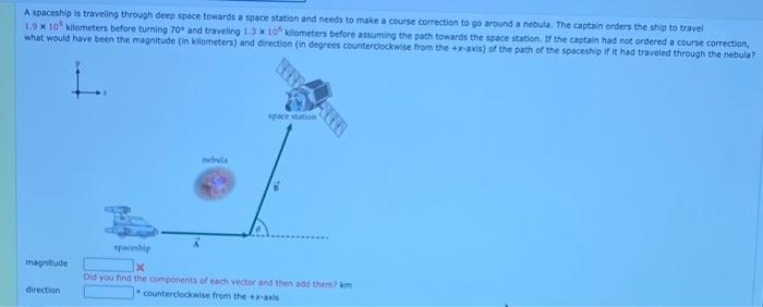 Solved A spaceship is traveling through deep space towards a | Chegg.com
