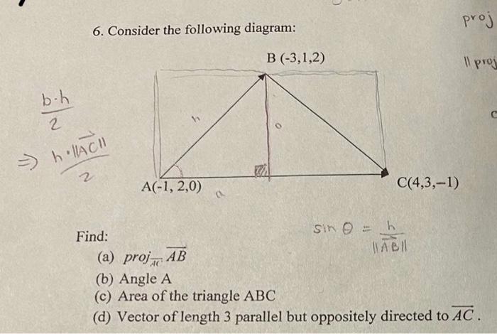 Solved 6. Consider The Following Diagram: 1,3,−1) Find: (a) | Chegg.com