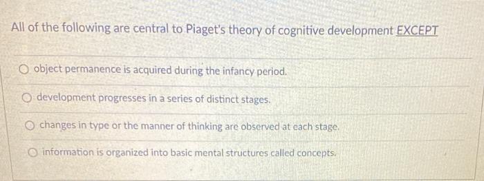 According to piagetian theory cognitive development is 2025 influenced by all of the following except