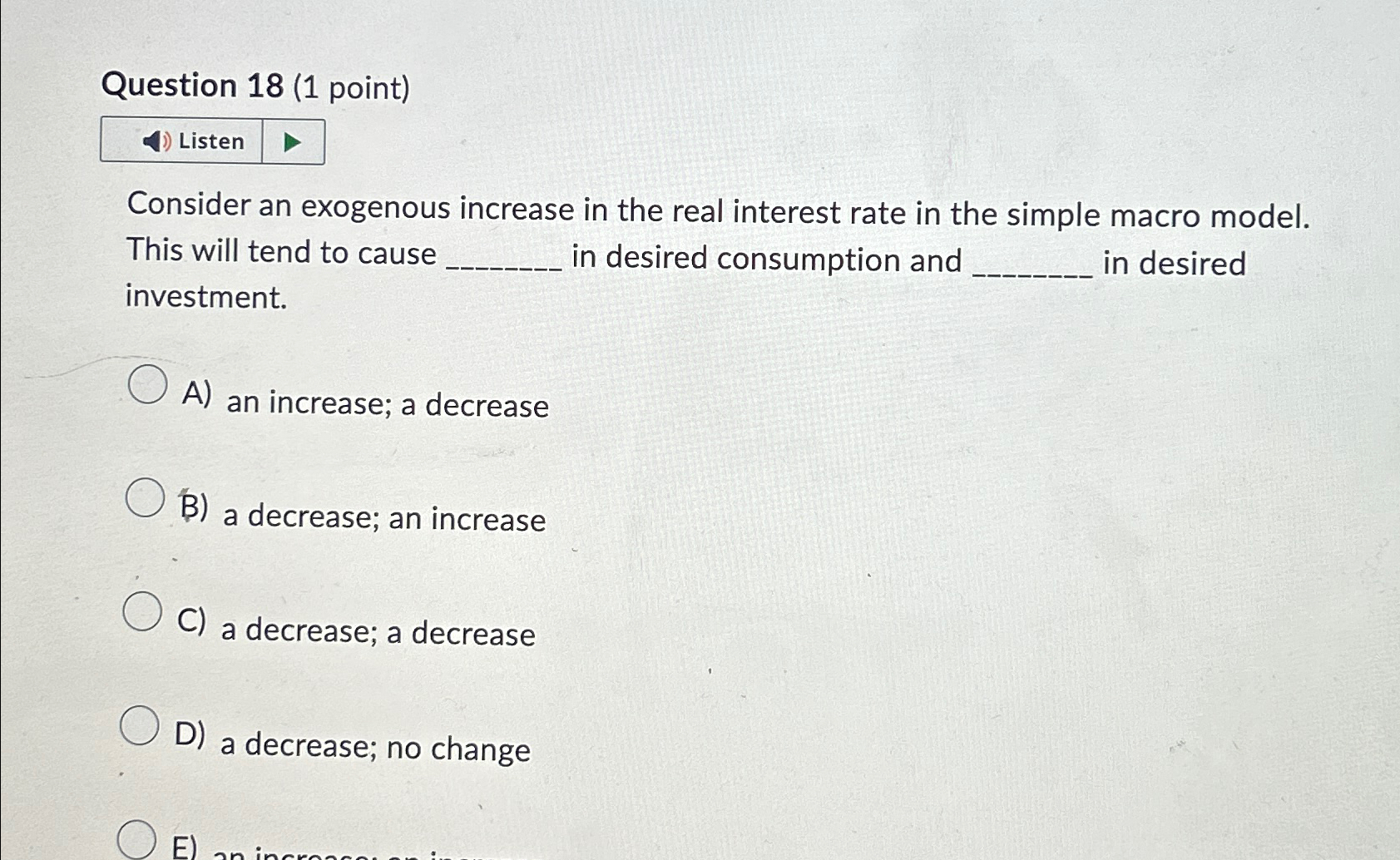 Solved Question 18 (1 ﻿point)Consider an exogenous increase | Chegg.com