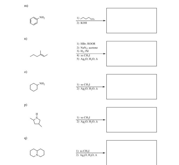 Solved 5. For each of the following reactions provide the | Chegg.com