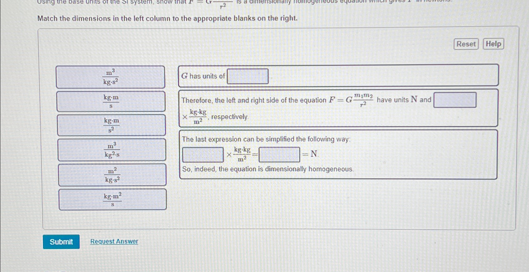 Solved Match the dimensions in the left column to the | Chegg.com