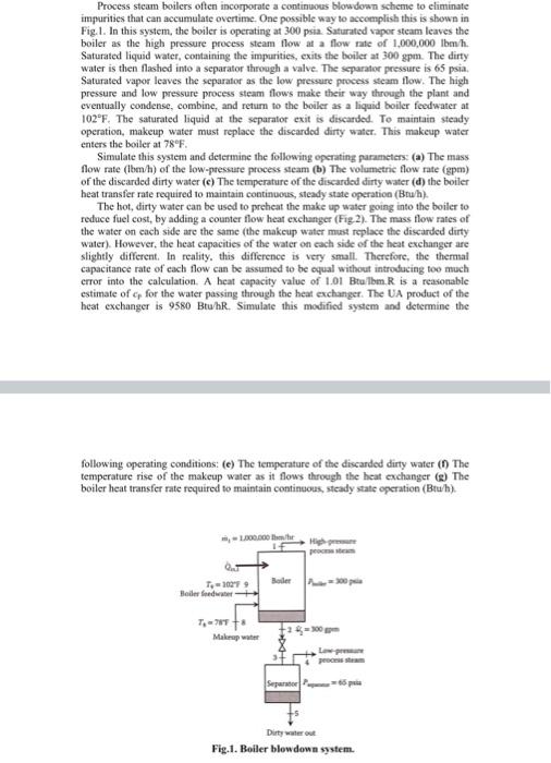 Solved Process steam boilers often incorporate a continuous | Chegg.com