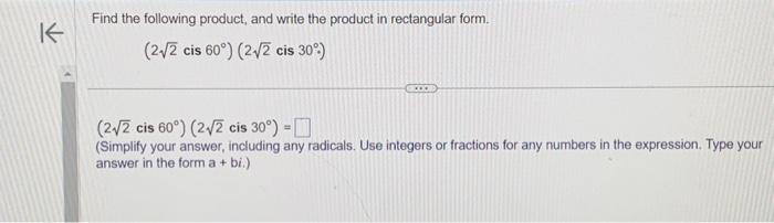 Solved Find the following product, and write the product in | Chegg.com