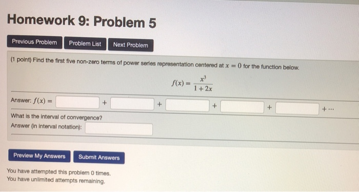 Solved Homework 9: Problem 5 Previous Problem Problem List | Chegg.com