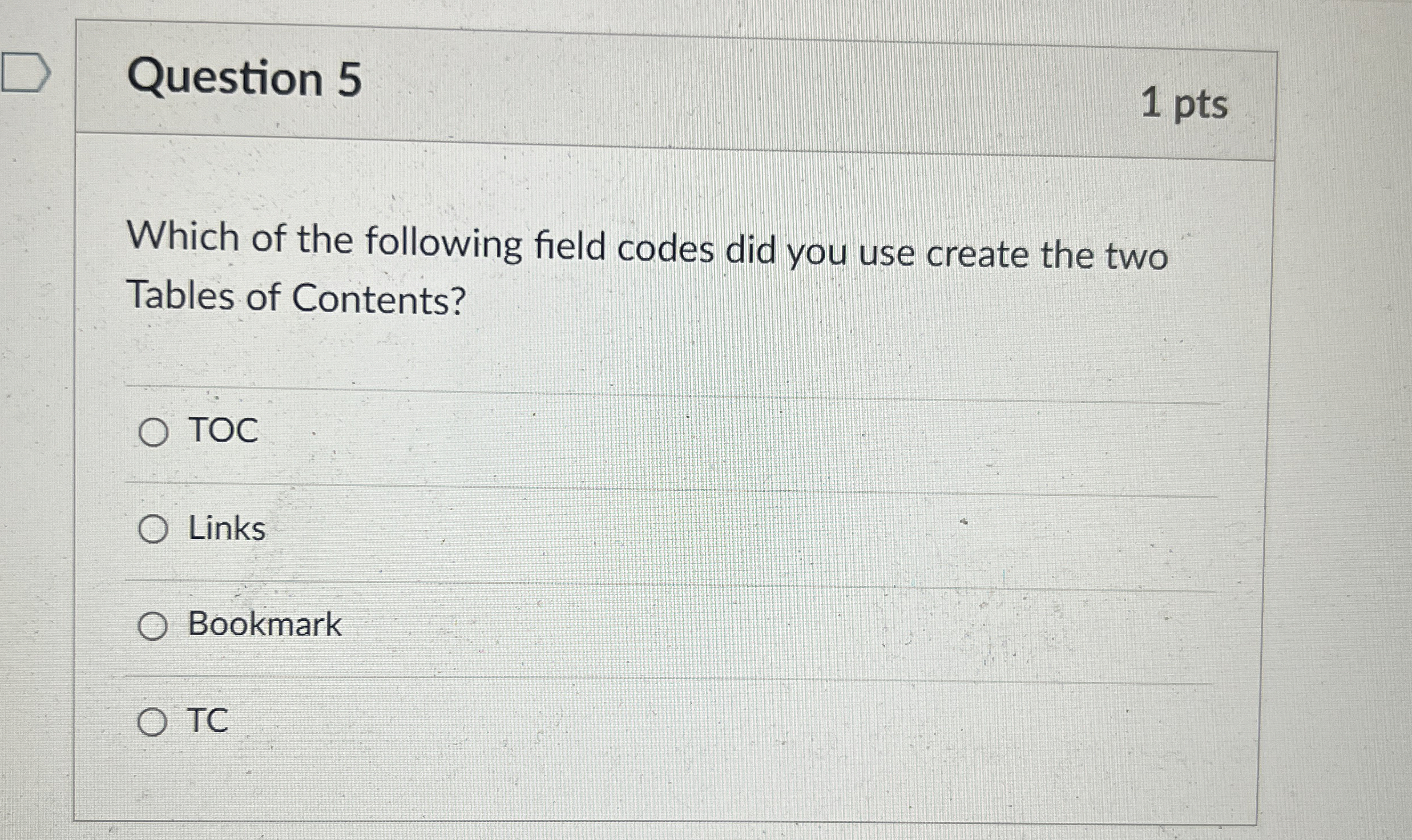 Solved Question 51 ﻿ptsWhich of the following field codes | Chegg.com