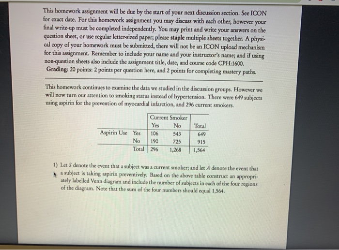 Solved This homework assignment will be due by the start of | Chegg.com