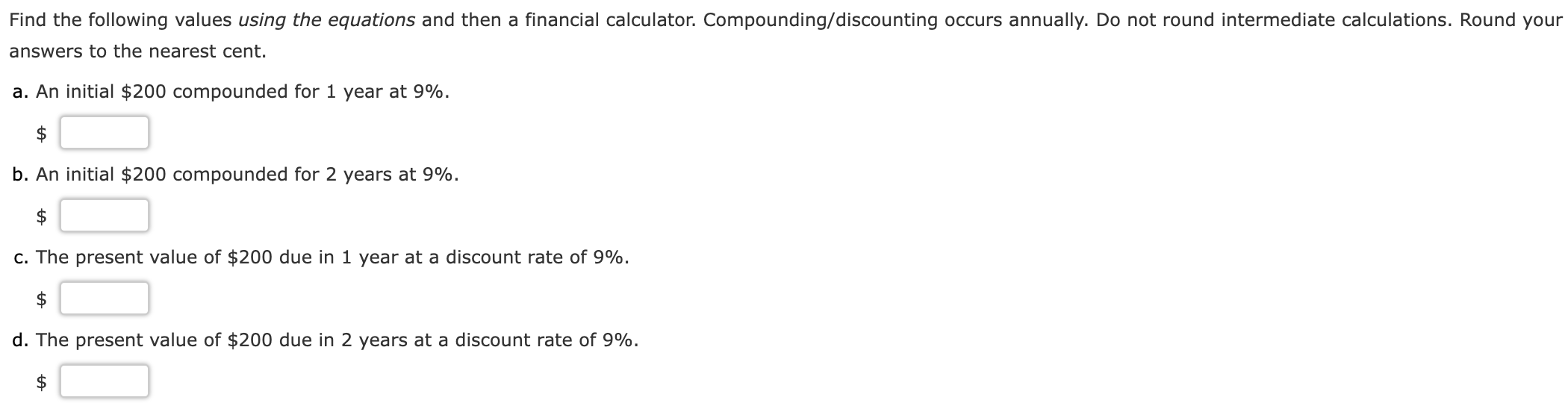 Solved Find the following values using the equations and | Chegg.com