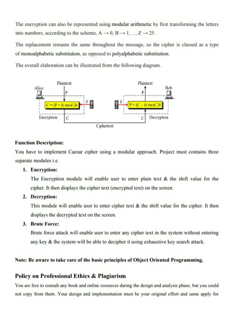 Problem Statement Caesar Cipher in Cryptography The | Chegg.com