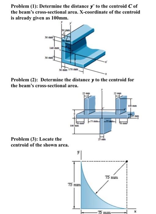 Solved Problem (1): Determine the distance y to the centroid | Chegg.com