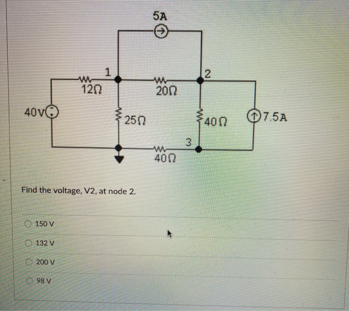 Solved Use the following circuit for questions 3-4. 5A 1 N | Chegg.com