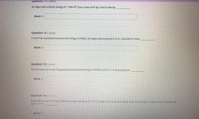Solved QueSUOITTTT pour An object with a kinetic energy of | Chegg.com