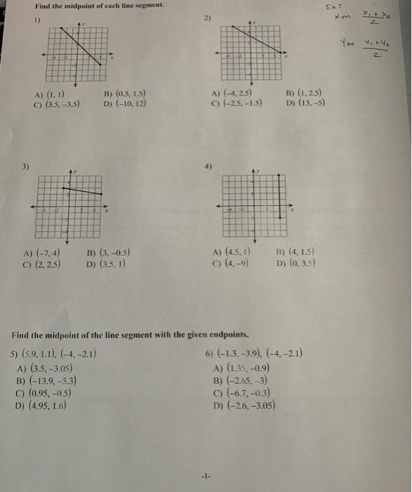 midpoint of a line segment