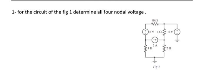 Solved 1- for the circuit of the fig 1 determine all four | Chegg.com