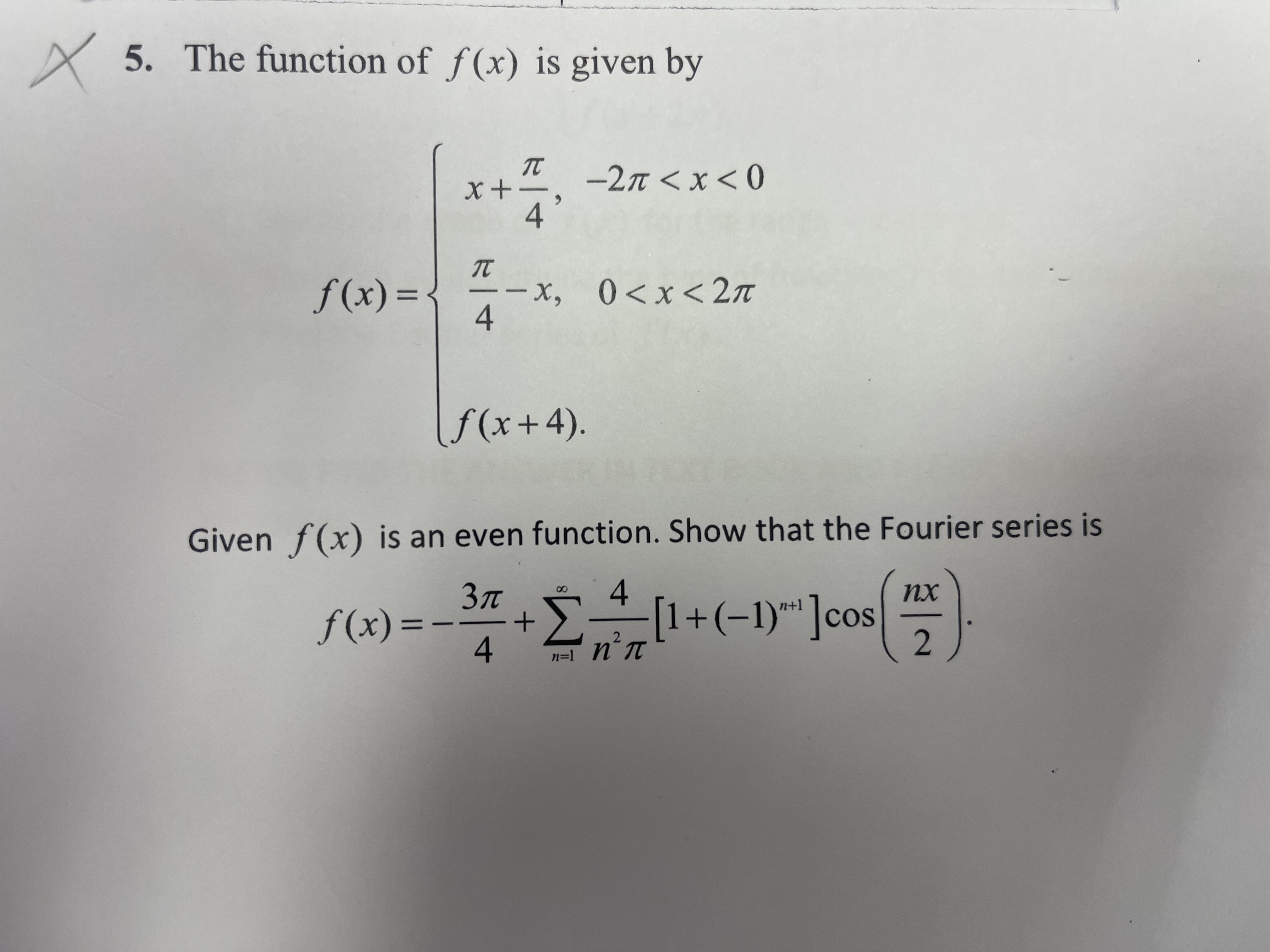 Solved The function of f(x) ﻿is given | Chegg.com