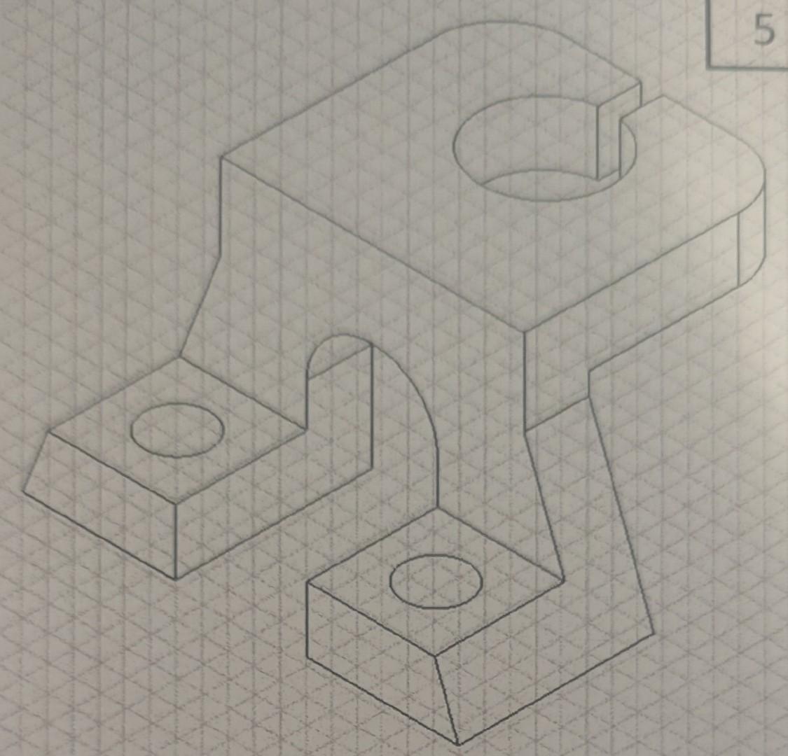 Visible Drawing Solved draw top,front and side view with visible or hidden | Chegg.com