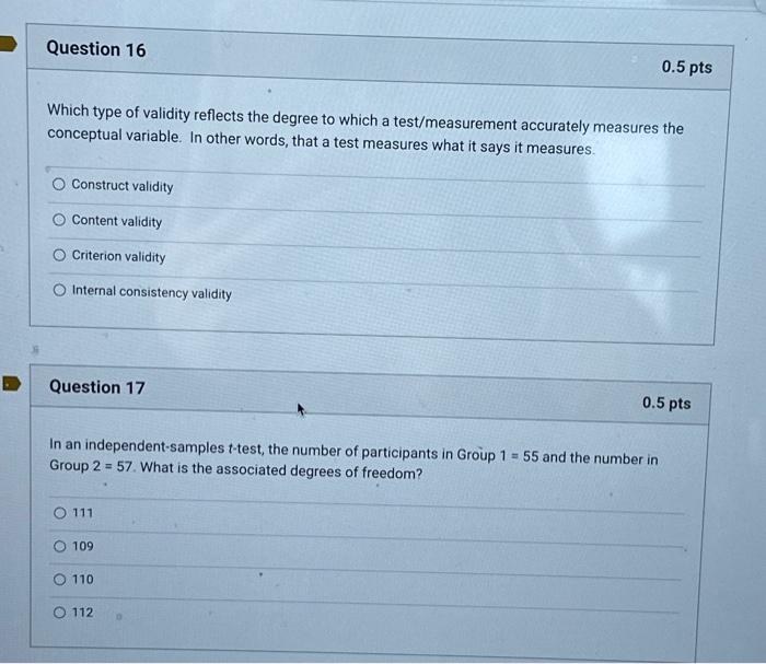 Solved Which type of validity reflects the degree to which a | Chegg.com