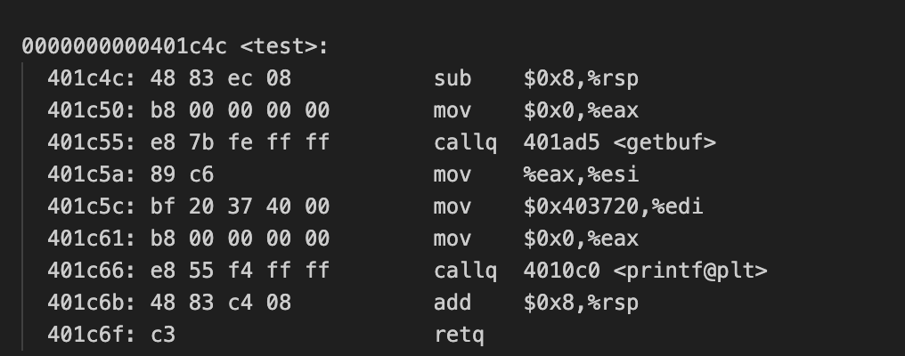 Solved Overwrite the return address in ﻿getbuf so ﻿that it | Chegg.com
