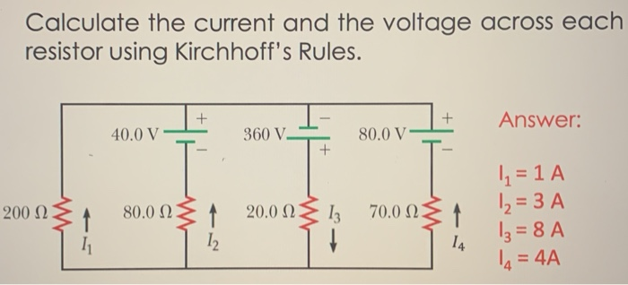 Solved Calculate the current and the voltage across each | Chegg.com