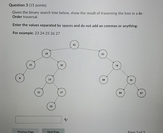 Solved Question 3 (15 points) Given the binary search tree | Chegg.com