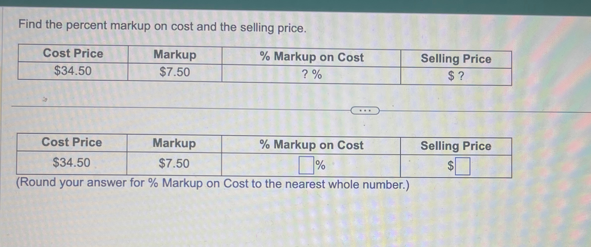 Solved Find the percent markup on cost and the selling | Chegg.com