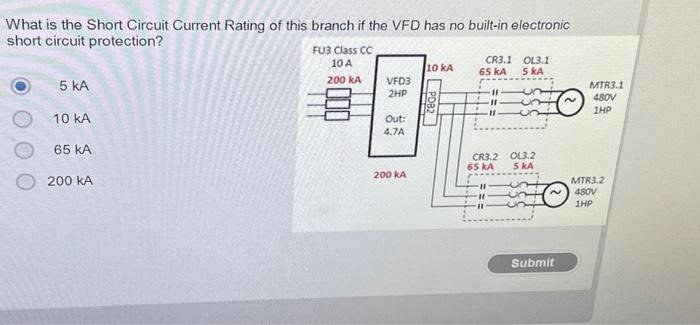 Solved What is the Short Circuit Current Rating of this | Chegg.com