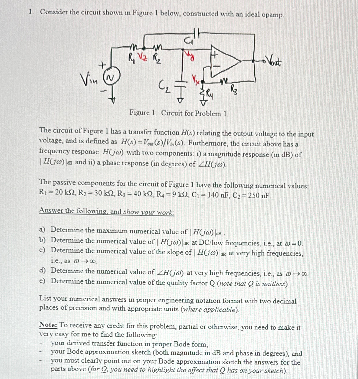 Solved Consider the circuit shown in Figure 1 ﻿below, | Chegg.com