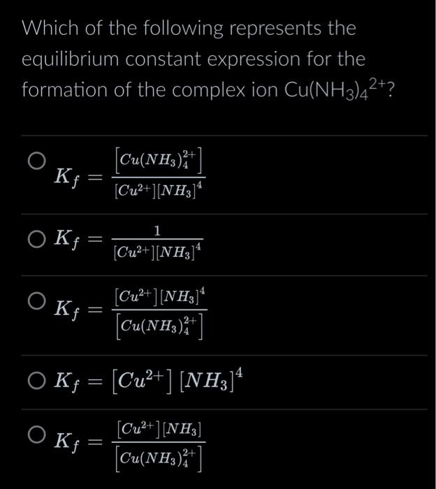 Solved Which of the following represents the equilibrium | Chegg.com