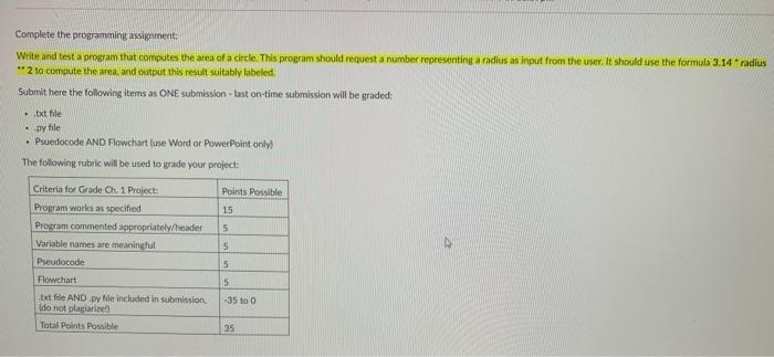 Solved] TASKS 1.) Write and test a program that computes the area