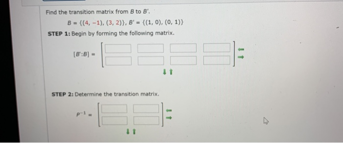 Solved Find The Transition Matrix From B To B'. B = {(4, | Chegg.com