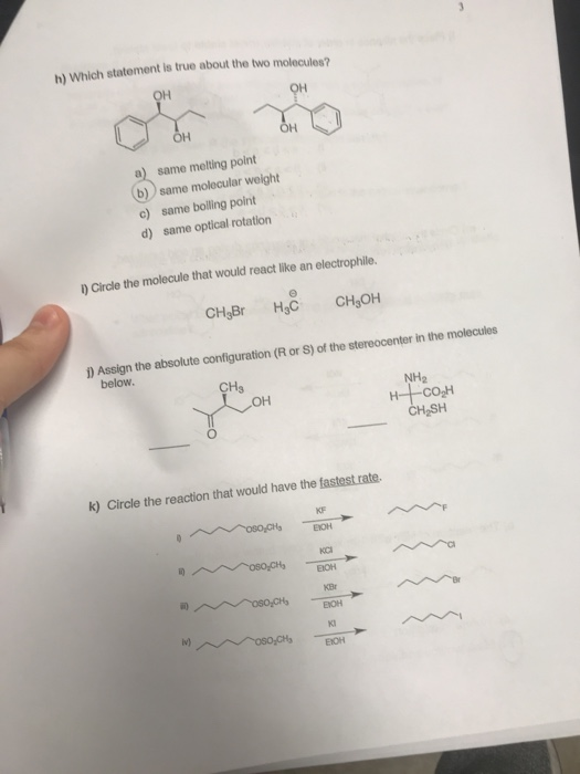 Solved b) Which statement is true about the two molecules?