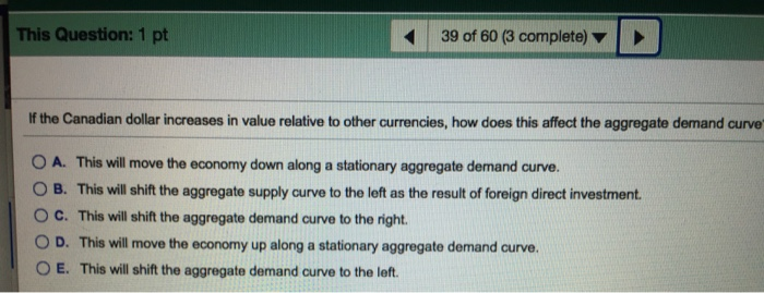 Solved This Question: 1 pt 38 of 60 (3 complete) A decrease | Chegg.com