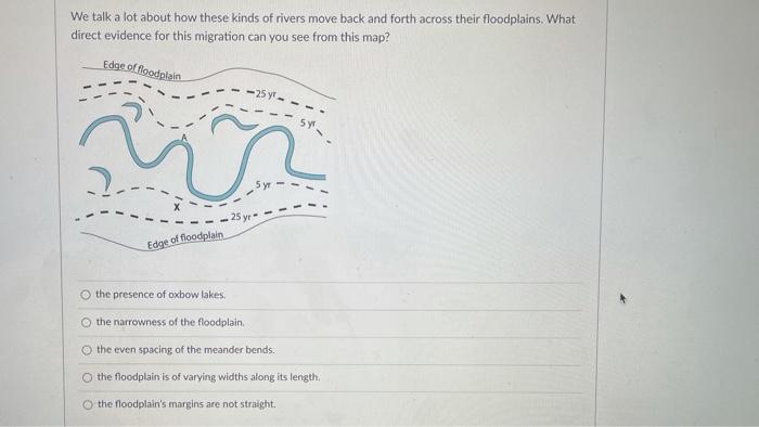 Solved For the next 3 questions, the map below shows a river | Chegg.com