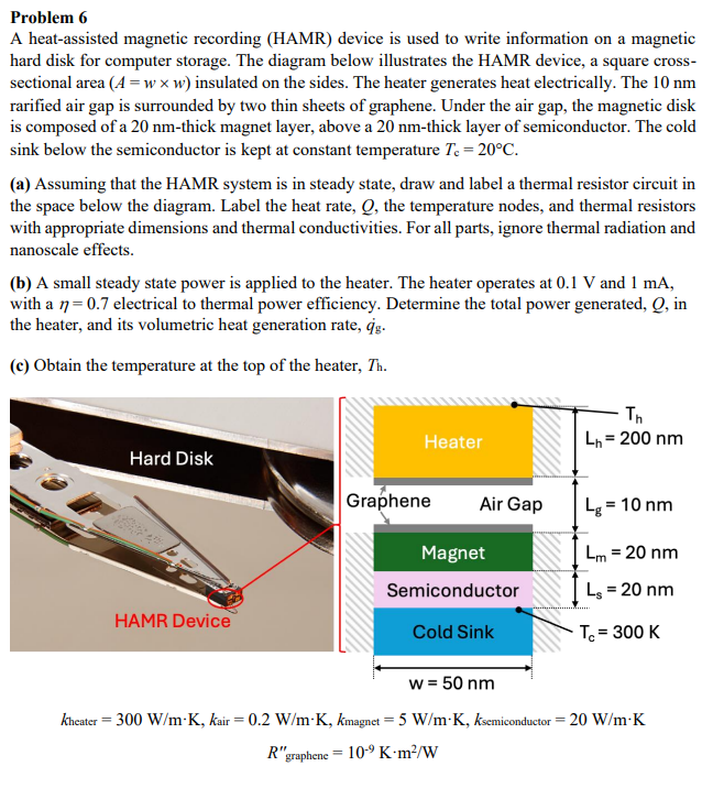 Solved A heat-assisted magnetic recording (HAMR) ﻿device is | Chegg.com