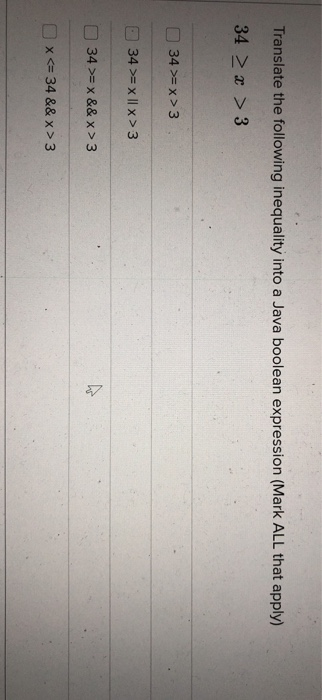 Solved Translate the following inequality into a Java | Chegg.com