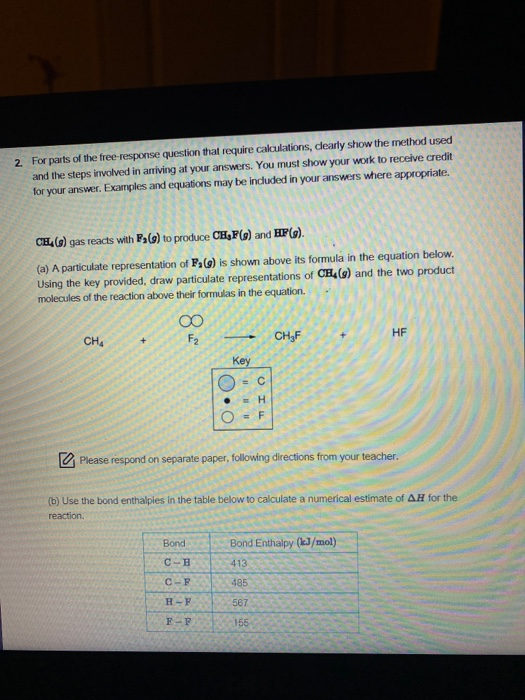 Solved 2. For parts of the free response question that | Chegg.com