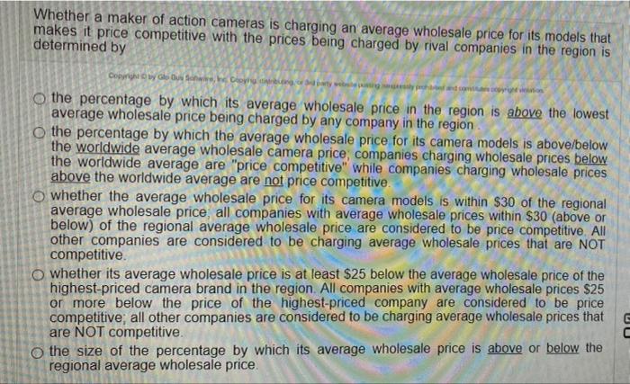 solved-whether-a-maker-of-action-cameras-is-charging-an-chegg