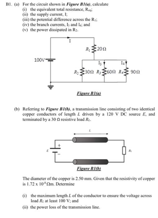Solved B1. (a) For the circuit shown in Figure Bl(a), | Chegg.com