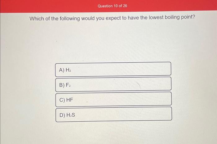 Solved point based on intermolecular forces. Which of the | Chegg.com