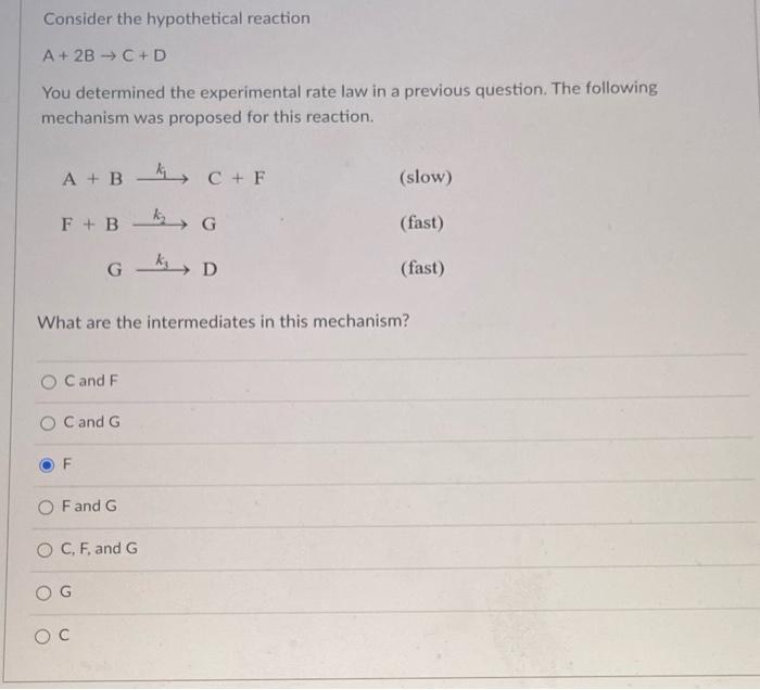 Solved Consider the hypothetical reaction A + 2B → C+D You | Chegg.com