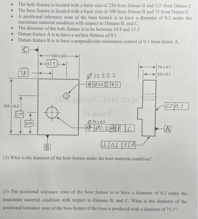 - The hole feature is located with a basic size of | Chegg.com