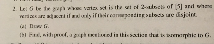 Solved 2. Let G be the graph whose vertex set is the set of | Chegg.com
