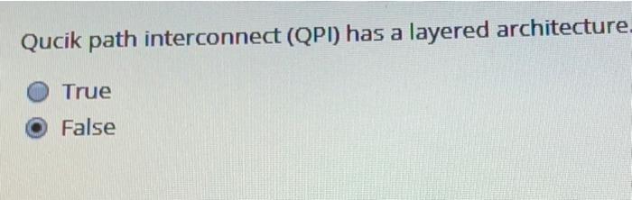 Solved Qucik path interconnect (QPI) has a layered | Chegg.com