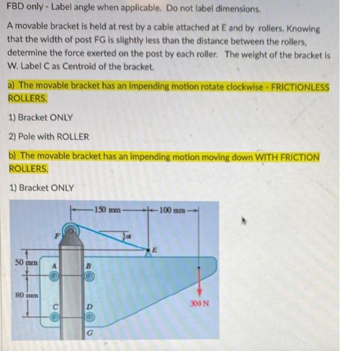 Solved FBD only - Label angle when applicable. Do not label | Chegg.com