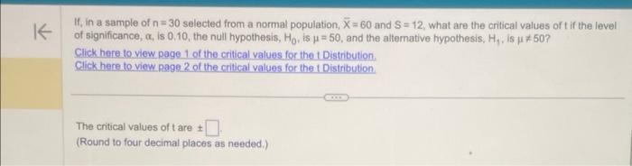 Solved If, in a sample of n=30 selected from a normal | Chegg.com