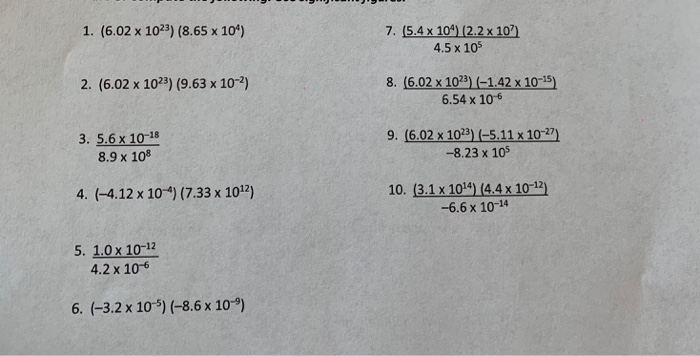 Solved 7 5 4x 10 2 2x 10 4 5 X 105 1 6 02 X 1023 Chegg Com